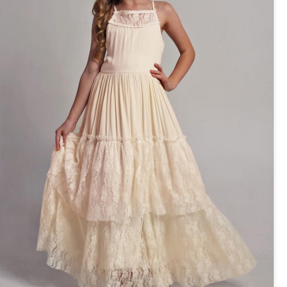 Lace Backless full length dress